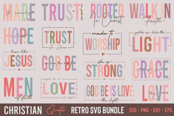 Christian Quote Retro SVG Bundle Review