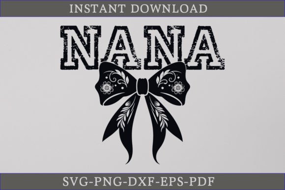 Halloween Nana SVG Coquette Black Bow